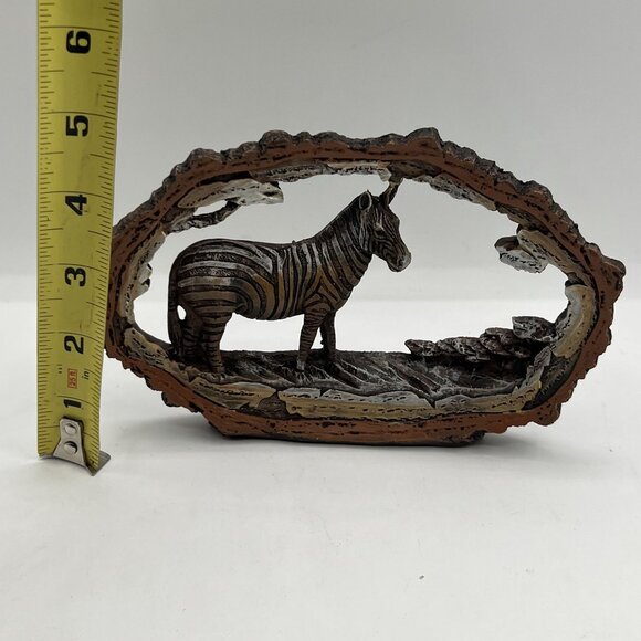 Wildlife Collectibles Hand Carved Bark Zebra Sculpture 7.5"x5" Unique By Horiz - Picture 12 of 14